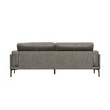 English Elm Wallace & Bay - Wallace & Bay  Onyx Gray Leather Sofa