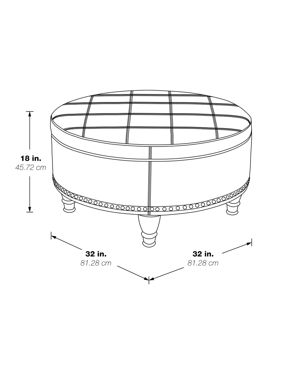 OSP Home Furnishings Augusta storage Ottoman Espresso