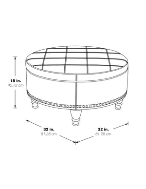 OSP Home Furnishings Augusta storage Ottoman Linen