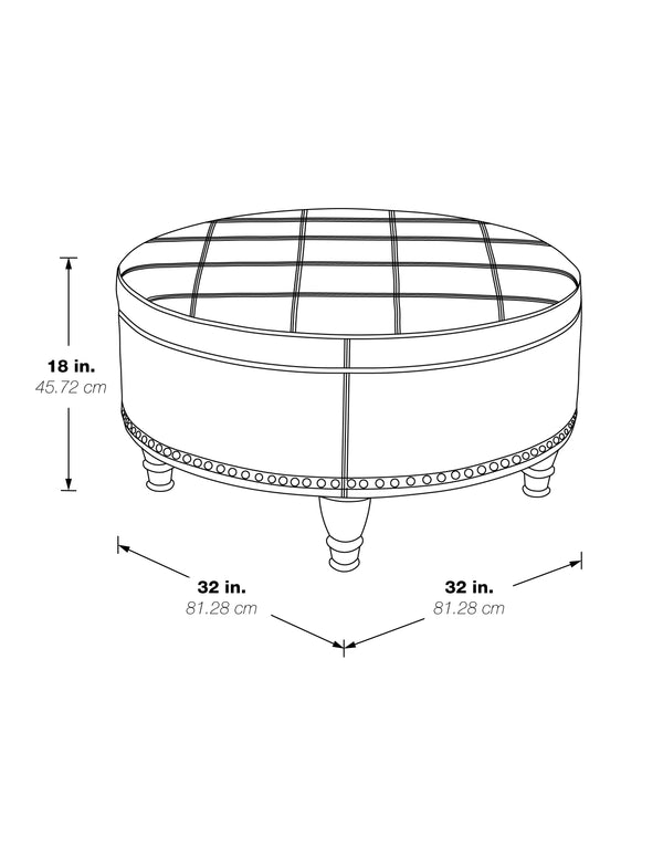 OSP Home Furnishings Augusta storage Ottoman Linen