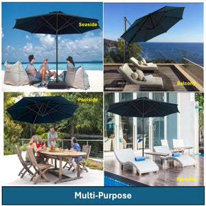 English Elm 10 Ft Square Cantilever Patio Umbrella Upf 50 Plus Polyester Canopy 360 Rotation B082P454954
