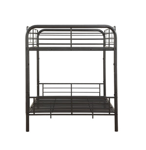 English Elm Bristol Gunmetal Full/Full Bunk Bed with Convertible Split Function, Metal Slat System & Guardrail B2726S00489