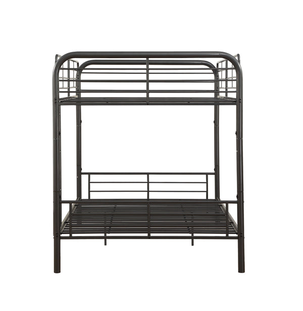 English Elm Bristol Gunmetal Full/Full Bunk Bed with Convertible Split Function, Metal Slat System & Guardrail B2726S00489