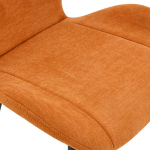 English Elm Set of 4 Olive Fabric Dining Chairs Ergonomic Cushion Black Steel Frame Modern Black+Orange W1151P454882