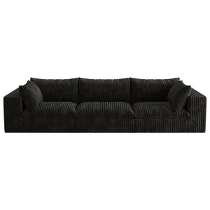 English Elm 118.2" Cloud Sofa - Luxurious Corduroy, Modular Design, Deep-Seat Comfort & Versatile Black Style! W2824S00072