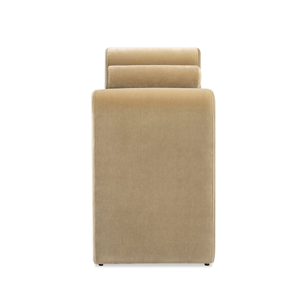 English Elm Jennifer Taylor Home - Mason 60.5" Arched Arm Bench with Bolster Pillows – Camel Beige Performance Velvet, Durable 30K Rub B2719P238475