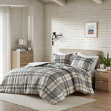 Intelligent Design Blake Casual Plaid Duvet Cover Set ID12-2335 Tan/Gray