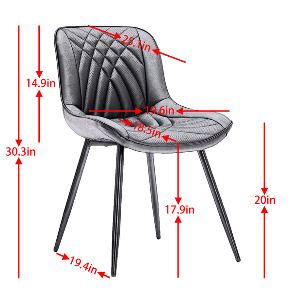 English Elm Dining Chairs Mid Century Modern Set of 2 with Curved Back Support, Perforated PU Upholstery, Cushioned Comfort and Floor-Protecting Adjustable Leg Caps Cream W1143P254984