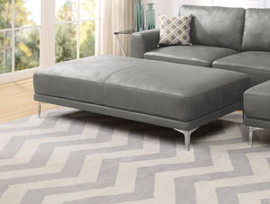 English Elm Modern Antique Gray Large Breathable Leatherette Ottoman 66"x33" Chrome Legs Sleek Living Room Seat Cushion Elegance B011P205225