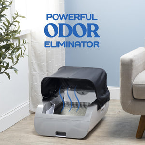 English Elm Smart Self-cleaning Hooded Cat Litter Box with Wifi App Monitoring and Motion Sensor W1264P402063