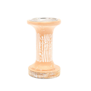 English Elm Brown Ecomix Pillar Candle Holder - Elegant Terracotta Design For Stylish, Sustainable Home Décor B346P336865