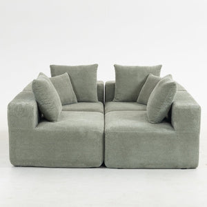 English Elm Modular Low Profile Sectional Sofa Plush Chenille Upholstery for Cozy Living Rooms W3326S00033