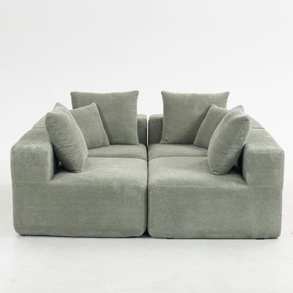 English Elm Modular Low Profile Sectional Sofa Plush Chenille Upholstery for Cozy Living Rooms W3326S00033