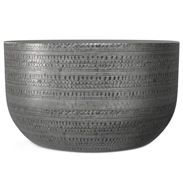 English Elm Johnsen Metal Coffee Table - Antique Silver Industrial Elegance For Living Room Or Cocktail Use B136P158941