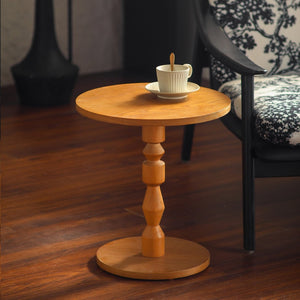 English Elm Round Oak Spindle Leg Accent Table Mid-century Minimalist Style for Living Room W3081P447609