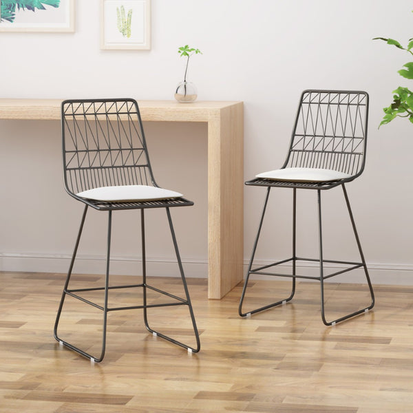 English Elm Christopher Knight Home® - Niez Counter Stools Set Of 2 - Modern Café Style With Water-Resistant Cushions & Sturdy Design P2 63918.00GRYIVY-GIGA