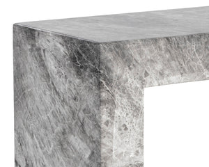 Sunpan Axle Console Table - Bold Concrete Design with Clean Lines for Modern Indoor and Outdoor Spaces Marble Look / Grey