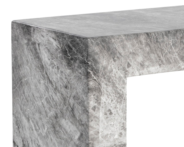Sunpan Axle Console Table - Bold Concrete Design with Clean Lines for Modern Indoor and Outdoor Spaces Marble Look / Grey