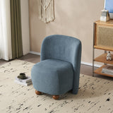 Christopher Knight Home® - Noble House - - Ultra-Soft Modern Low-Back Armless Accent Chair With Skin-Friendly Upholstery And Exquisite Round Pine Wood Feet, For Small Living Spaces, Living Room, Bedroom, Balcony, Office, Reading Nook, Blue