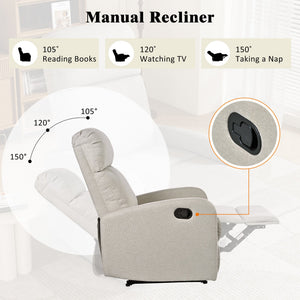 English Elm Christopher Knight Home® - Modern Recliner Plush Manual Recliner Chair with Ergonomic Support, 3-Position Backrest, Durable Fabric Comfort Wheat N763P256491A