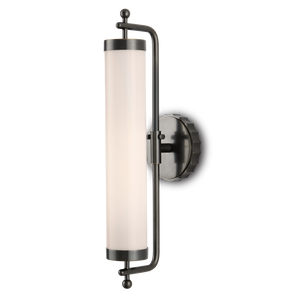 Latimer Bronze Wall Sconce - Elegant Oil-Rubbed Fixture with Milk-Glass Shade for Damp Locations
