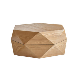 English Elm 36.61'' Polygon Flip Top Coffee Table Wood Veneer Hidden Storage Retro Living Room W757P347495