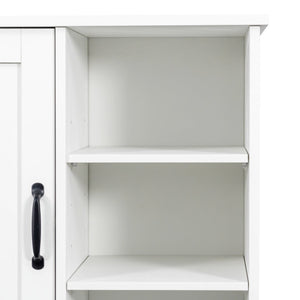 English Elm Laundry Cabinet with Tilt-Out Hampers, Adjustable Shelves, Freestanding White Storage Organizer W331S00168