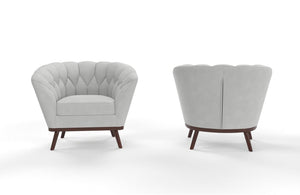 English Elm 1pc Barrel Accent Chair Channel-tufted Velvet Upholstery Mid-century Bedroom Lounge Seat B011P479018