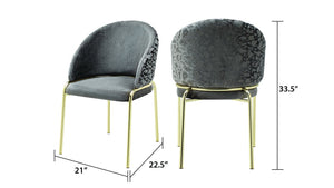 English Elm Onyx Luxe Velvet & Chenille Accent Chair with Gold Metal Frame — Plush Comfort, Durable Chic (96) DARK GREY B009P332651