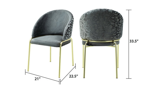 English Elm Onyx Luxe Velvet & Chenille Accent Chair with Gold Metal Frame — Plush Comfort, Durable Chic (96) DARK GREY B009P332651