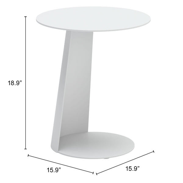 Sunny Isles Side Table White 704020 Zuo Modern