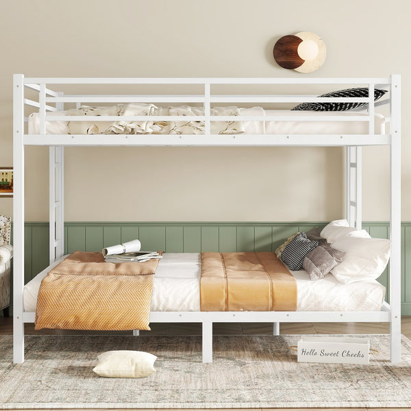 English Elm Metal Queen-Over-Queen Bunk Bed For Teens & Adults | Space-Saving, Durable, Noise-Reducing Design W1580S00122