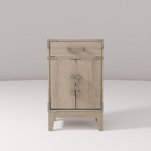English Elm Grey Oak Single Bath Vanity - Modern 20" W X 18" D Design With Soft-Close, Solid Wood Frame Storage B2731P259733