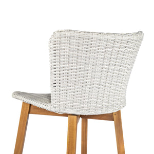 English Elm Christopher Knight Home® - Lymington Outdoor Bar Stool Set of 2 — Durable Acacia & Wicker Craft, Ergonomic 105° Backrest Comfort LIGHT GREY,Teak N775P278094G
