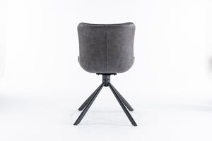 English Elm Mid-Century Modern Swivel Dining Chair Set Of 2 - Adjustable Height, Tufted Faux Leather Accent Chairs T3903P405995