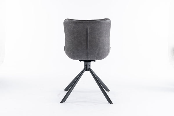 English Elm Mid-Century Modern Swivel Dining Chair Set Of 2 - Adjustable Height, Tufted Faux Leather Accent Chairs T3903P405995