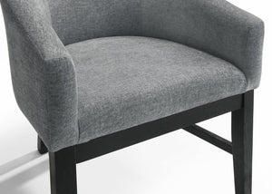 English Elm Honorio Gray Upholstered Barrel Back Dining Chairs with Matte Black Legs Set of 2 B2749P413307