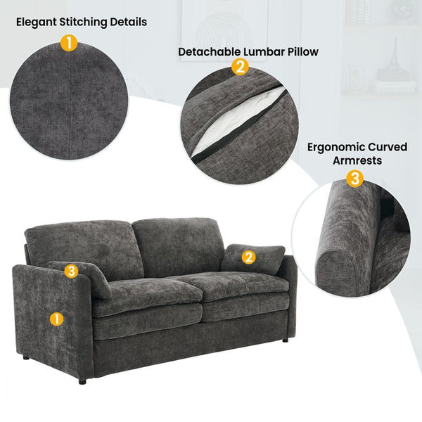English Elm Cozy Oversized Upholstered Sofa Set - Plush Comfort With Double Cushion Support For Modern Living Rooms N719S001921E