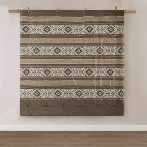 English Elm 5 Stripe Herringbone Comforter Set with Throw Pillows Full/Queen — Southwestern Striped Microfiber Cozy Brown 23.82 L x 19.29 W x 12.2 H B035P266668