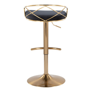 English Elm Adjustable Swivel Barstools Mid-century Modern Walnut and Cream Faux Leather Set of 2 Black B202S02170