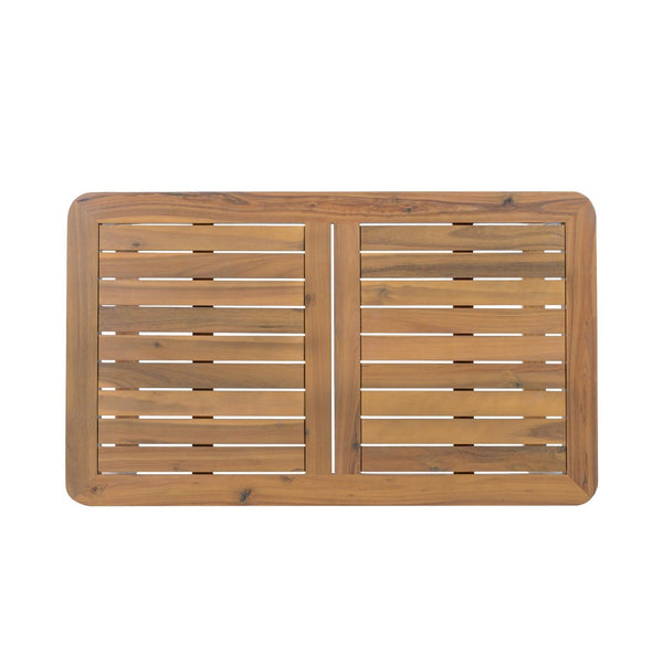 English Elm 2-piece Acacia Wood Outdoor Daybed and Coffee Table Set Resort Coastal Style N770P378689L_N770P354675L