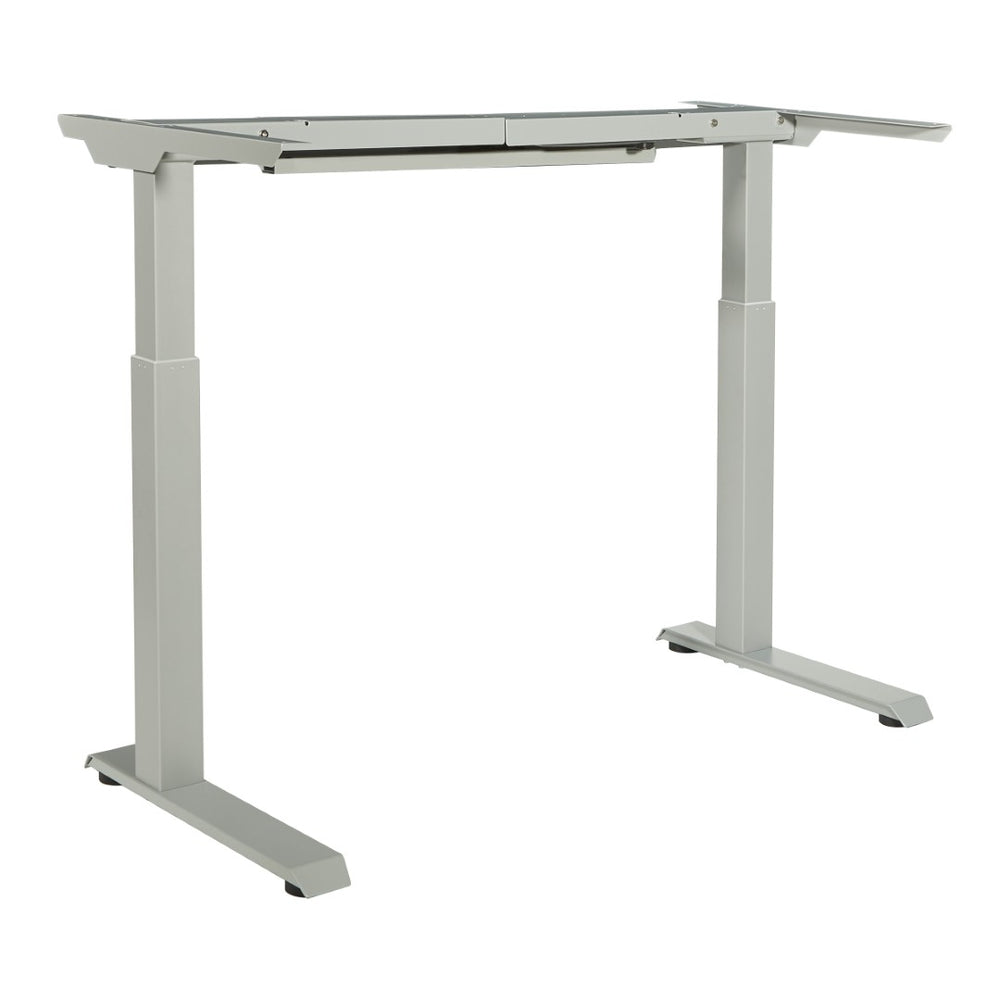 OSP Home Furnishings Electric Two Stage Adjustable Desk Base with Quiet Motor for Ergonomic Sit Stand Workstations Silver A2EB222-SV