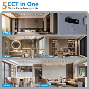 English Elm 6 Pack Slim Canless Wafer Ceiling Lights Dimmable 5cct Selectable for Any Room W2312P416003