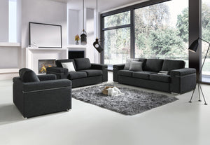 English Elm Giuliana Woven Fabric Accent Chair with Chrome Arms and Brushed Steel Legs B2749P413371
