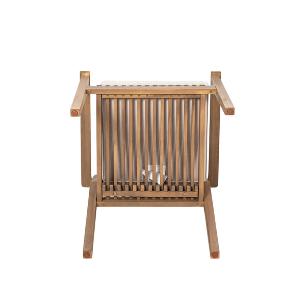 English Elm Christopher Knight Home® - Patio Acacia Wood Dining Chairs Set of 2 with Waterproof Cushions, Ergonomic Armrests, 400 lb Capacity Beige,Brown N779P234497B