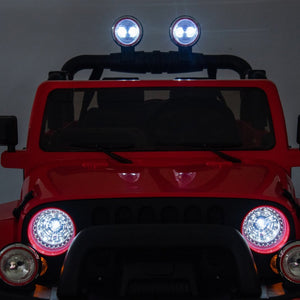 English Elm 24v Kids Electric Ride on Car with Parental Remote Rear Suspension and Bluetooth Audio Red W1578P228745