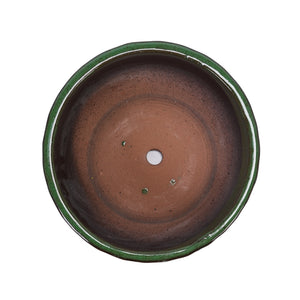 English Elm 3 Pieces Ceramic Flowerpot Set - Handcrafted Antique Green Planters For Indoor & Outdoor Decor W3273P321525