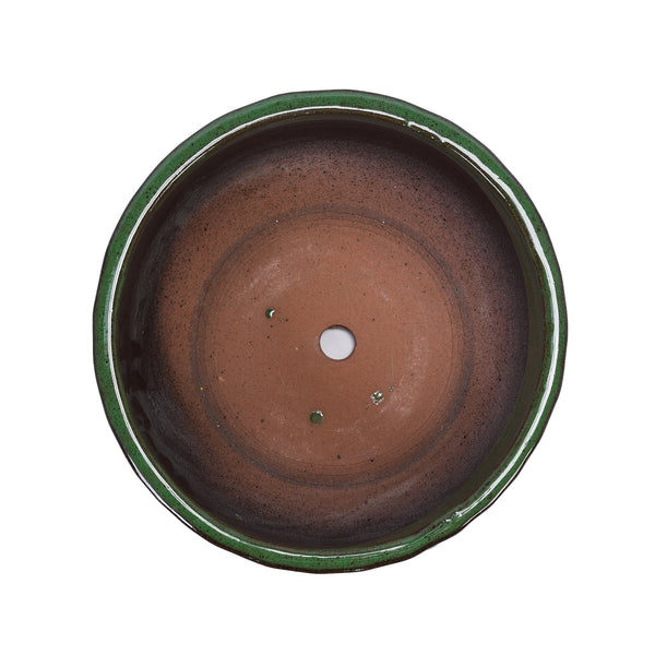 English Elm 3 Pieces Ceramic Flowerpot Set - Handcrafted Antique Green Planters For Indoor & Outdoor Decor W3273P321525