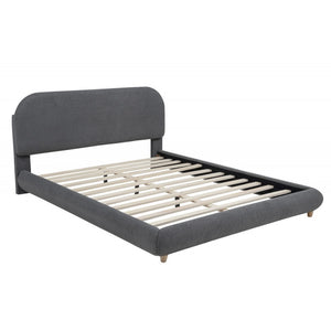 English Elm Contemporary Plush Upholstered Two-Tone Platform Twin Bed with Padded Headboard and Footboard, Sturdy Modern Frame Gray 85.5 L x 12.5 W x 7.5 H B011S01860