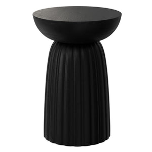 English Elm Boyd Solid Mango Wood Accent Table Hand Carved Artisan Piece for Modern Living Black B136P414662